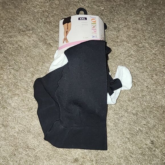 Joyspun Women's Lace and Opaque Tights, 2-Pack, Sizes XXL - Picture 4 of 8